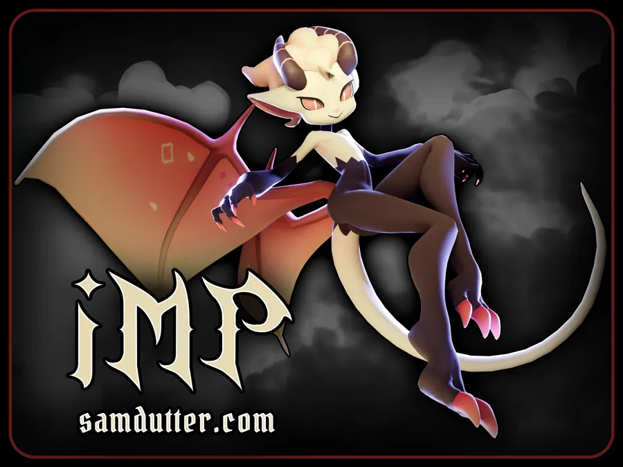 IMP, a small pale devil character with curled horns