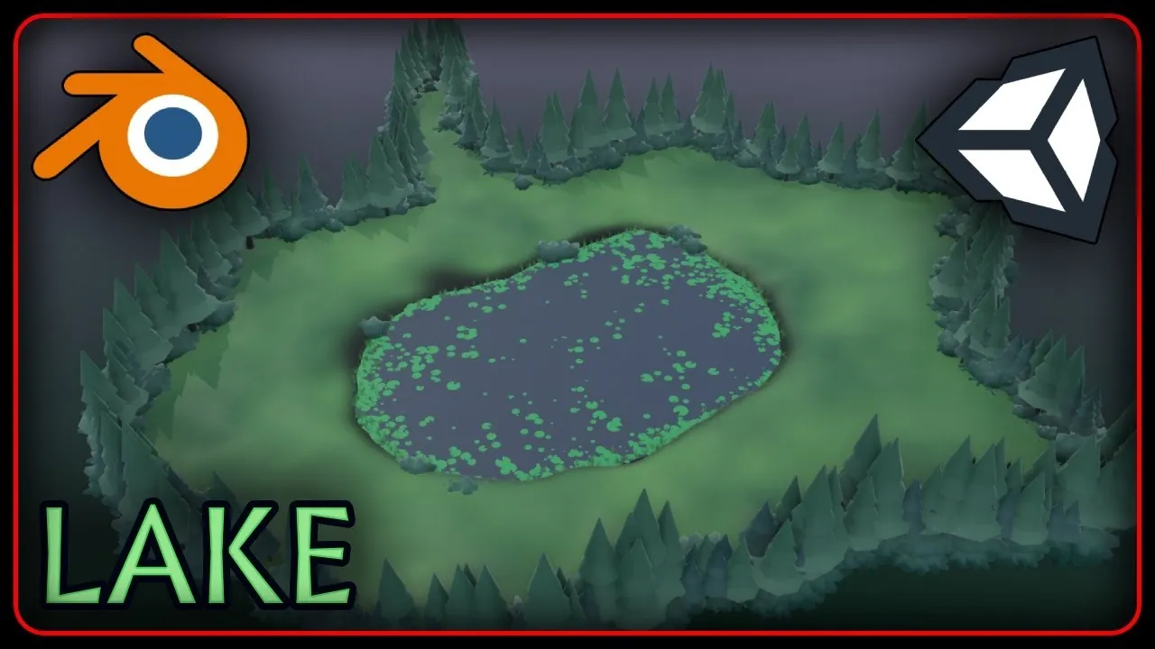 LAKE, a green lakeside environment seen from above
